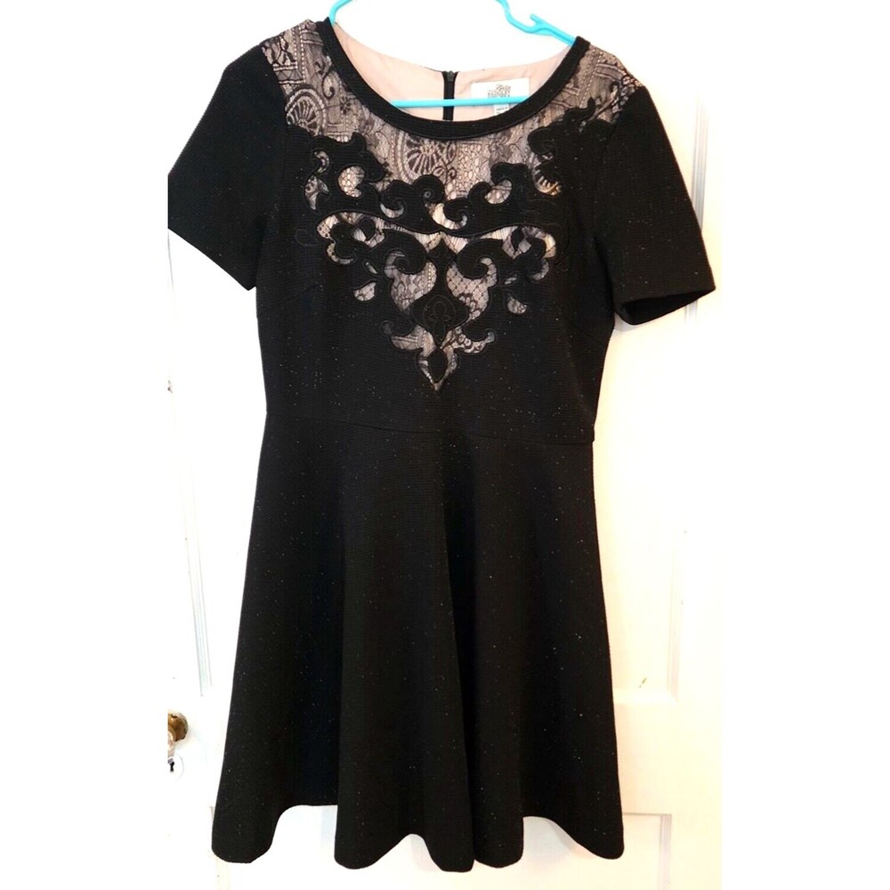 Belle Badgley Mischka Women Embroidered Dress Black Size 10